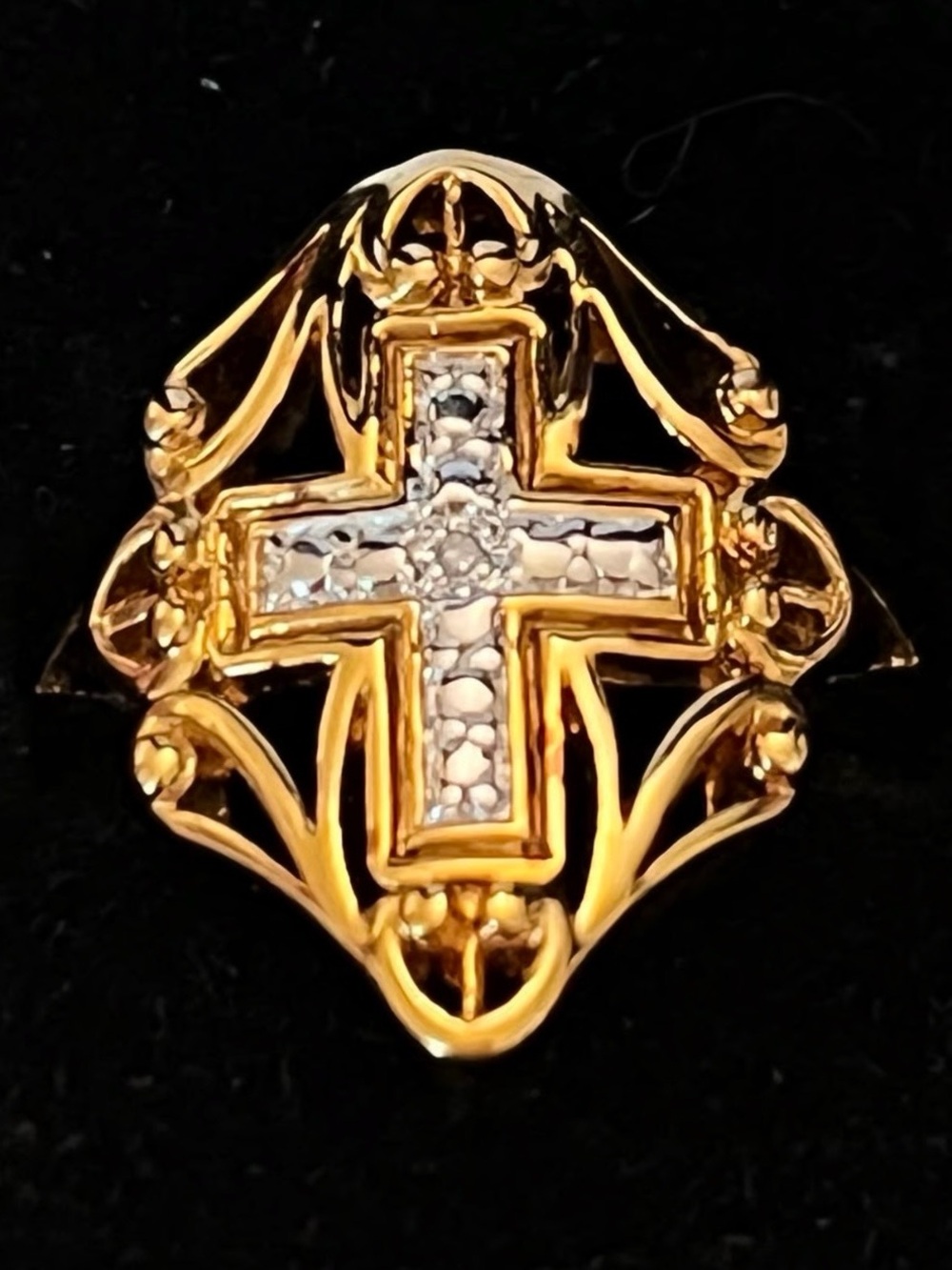 Victoria Wieck 14 Kt Gold Overlay Vermiel Diamond Accent Ring